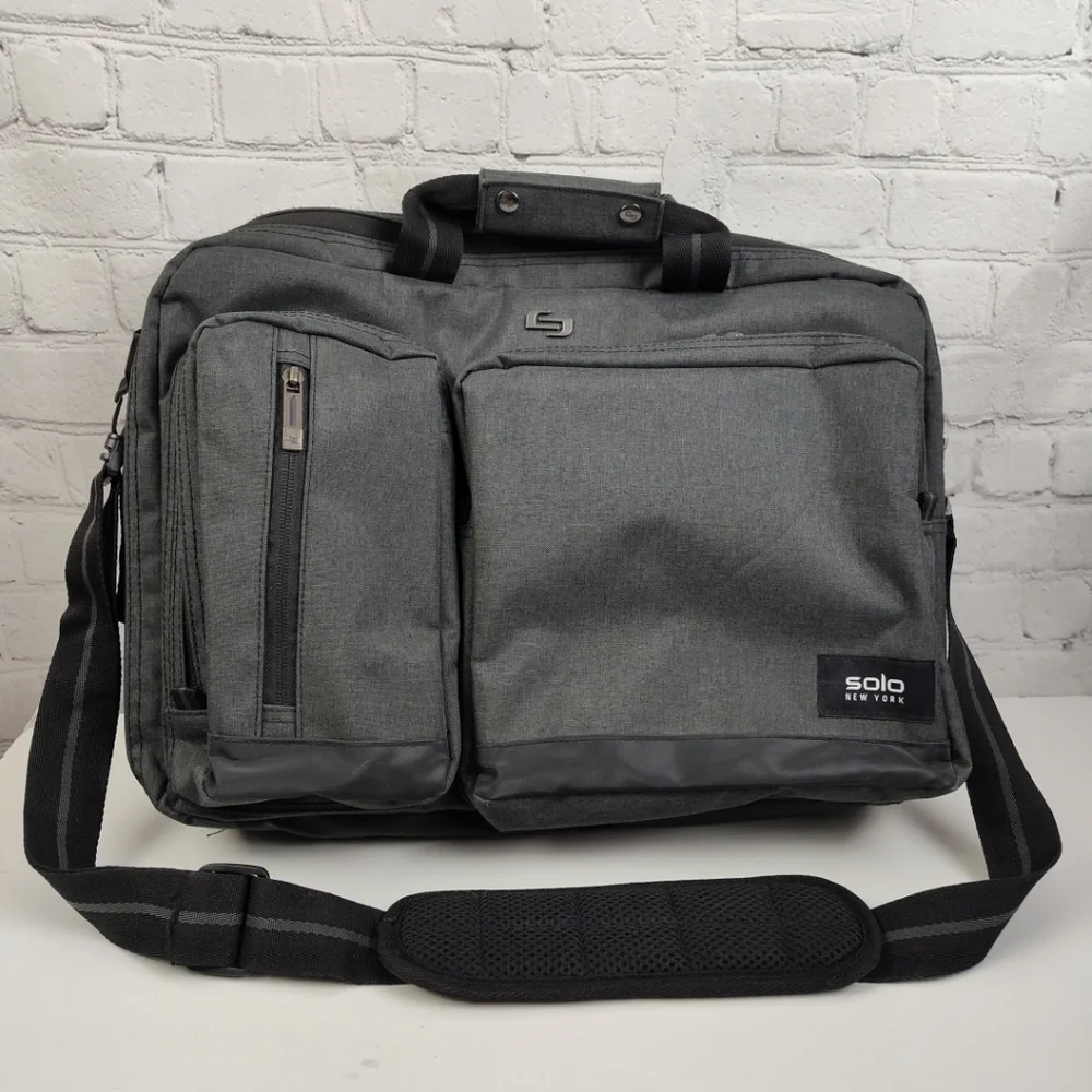 SOLO New York Duane Hybrid BLACK Briefcase Backpack 15.6